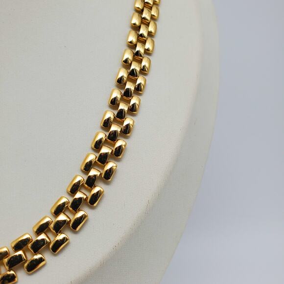 Gold Chain Necklace Classic Oval Link Statement Retro 80s Collar Choker Layered - Picture 2 of 6